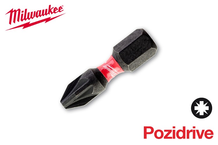 Bit Pozidrive PZ2 x 25 Shockwave Milwaukee