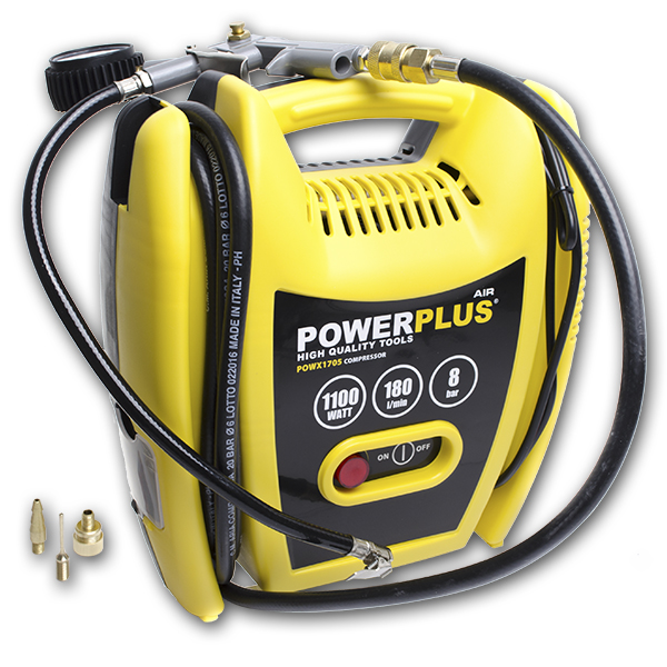Kompresor Power Plus 1100W Hobby + příslušenství