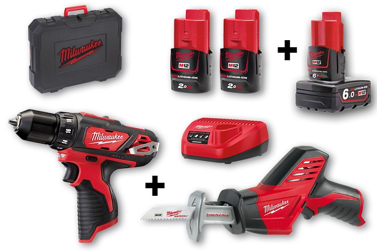 START SET 3 M12  Milwaukee M12BDD + C12HZ + 3x aku
