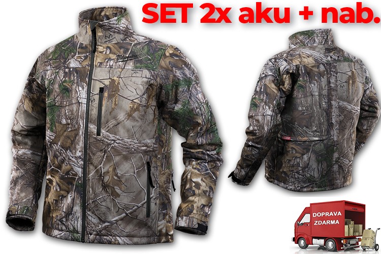SET aku vyhřívaná bunda Milwaukee Premium M12 HJ CAMO4-0 (XL) maskovací
