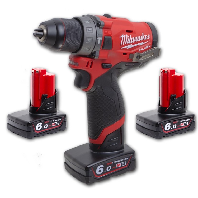 Aku 12V vrtací šroubovák Milwaukee M12 FDD-602X FUEL 3x aku