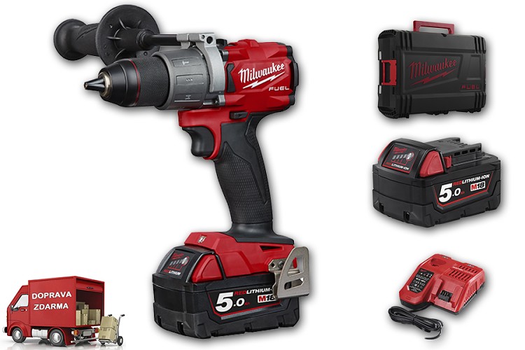 Aku 18V vrtací šroubovák Milwaukee M18 FDD2-502X FUEL